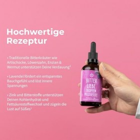 BitterLiebe - Gouttes damertume Mild Berry - Substances amères sans alcool - Gouttes au goût de fruits - Artichaut et pissen
