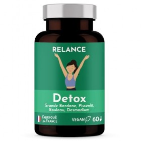 Detox, Digestion, Ventre plat - Pissenlit, Bouleau, Bardane, Desmodium - Complément alimentaire à base de plantes - Relance N