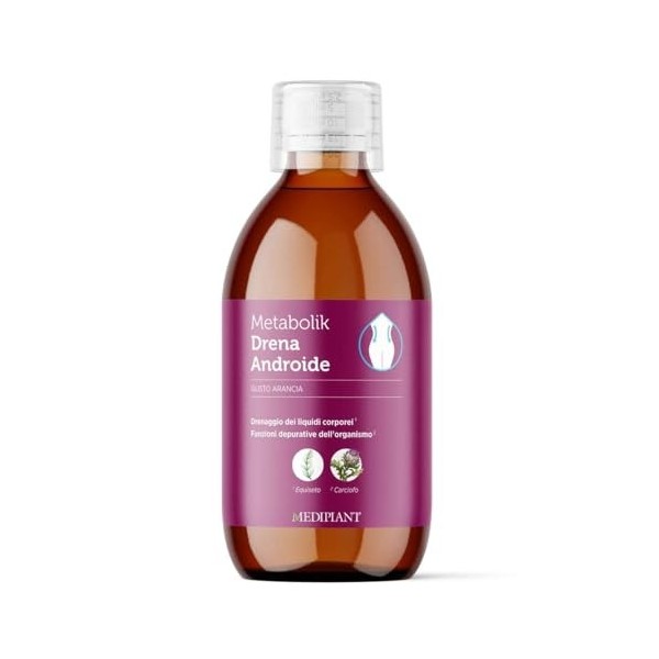 Mediplant - Metabolik Drena Androïde goût Orange 500 ml - favorise le drainage des liquides corporels et améliore les fonctio