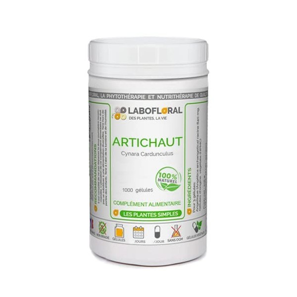 Artichaut Labofloral 1000 gélules dosées à 260 mg - Complément alimentaire - Détox du foie, digestion, confort intestinal, él