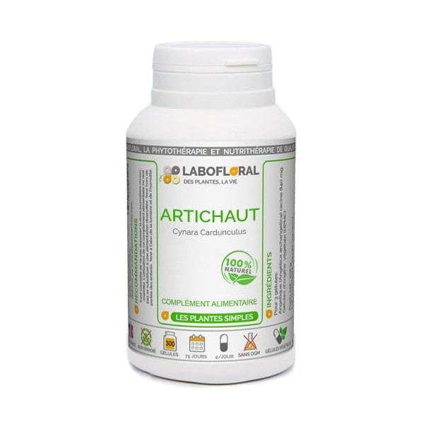 Artichaut Labofloral 150 gélules dosées à 260 mg - Complément alimentaire - Détox du foie, digestion, confort intestinal, éli