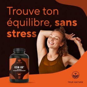 Bio Ashwagandha KSM-66 | Actif breveté - 210 Gélules - 600mg, dont plus de 5% de Withanolide - Vegan, Ayurveda - Sans: Lactos...