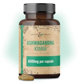 Ashwagandha KSM-66 Gélules – Ultra hautement dosé 6 000 mg par gélule – Extrait pur sans additifs – 100 gélules d’Ashwagandha