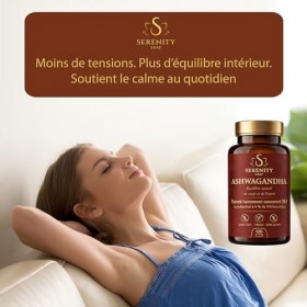 Ashwagandha 25:1 Haute Puissance - Standardisée à 5% de Withanolides - Serenity Leaf - Adaptogène pour le Stress, le Calme, l