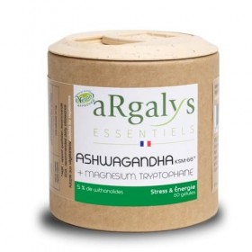 Ashwagandha Breveté KSM-66™ + Magnésium et Tryptophane - Extra Fort : 5% withanolides - Stress, Sommeil, Énergie, Bien-Être -