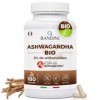 Bandini® Ashwagandha BIO KSM-66® Extra Fort - 500mg par dose, 5% de witanolides - 180 Gélules pour 6 mois - Poudre de Withani