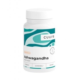 Ashwagandha - CUURE - KSM-66® - 7500mg par jour - 5% Withanolides - Gestion du Stress & Cortisol -Haute Biodisponibilité - 60