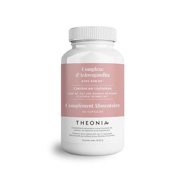 Theonia Ashwagandha Complex 9000 mg KSM-66 Supplément haute résistance pour lhumeur et lénergie, lanxiété, le stress - Nat As...