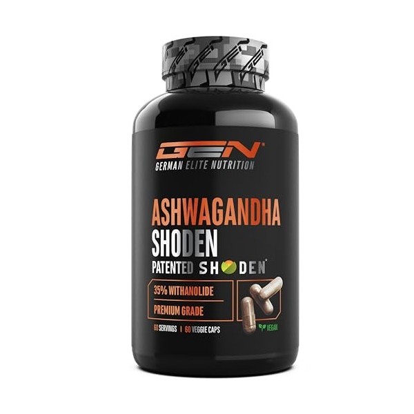 Ashwagandha Shoden® - 35% de glycosides de withanolide - Extrait breveté de racine dashwagandha - Haute biodisponibilité, ha