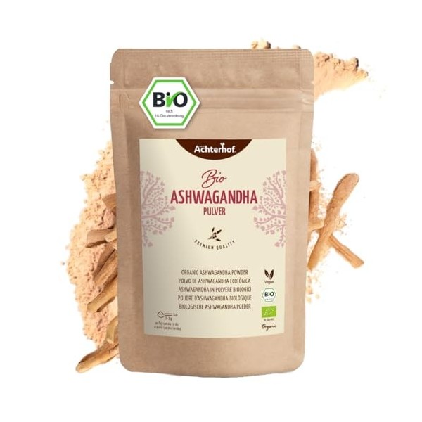 Ashwagandha poudre Bio 250g | véritable racine dashwagandha moulue dInde | ginseng indien | Ayurveda | idéal pour ajouter a