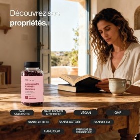 Gommes à l’Ashwagandha KSM-66® avec Vitamines B6 et B12-1500 mg de Racine d’Ashwagandha 120 mg d’Extrait par Gomme - 120 Go