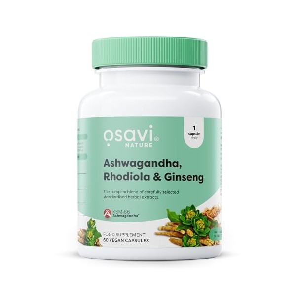 Osavi Ashwagandha + Rhodiola & Ginseng - 60 vegan capsules