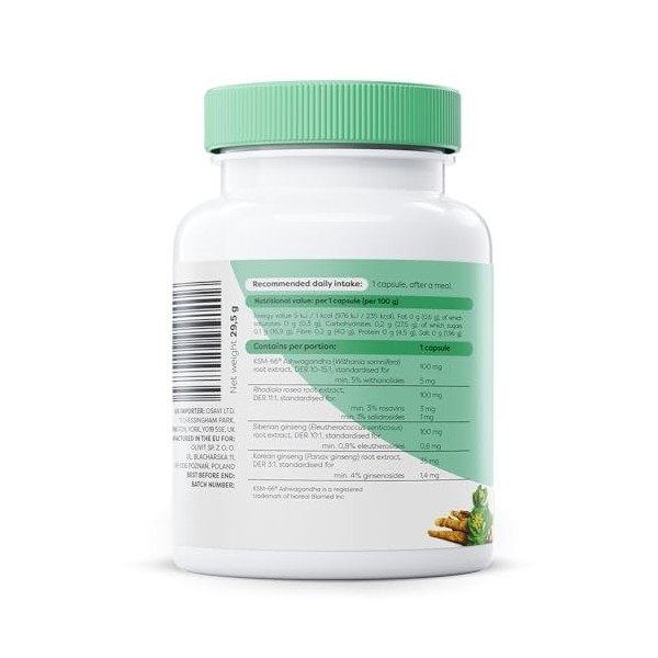 Osavi Ashwagandha + Rhodiola & Ginseng - 60 vegan capsules