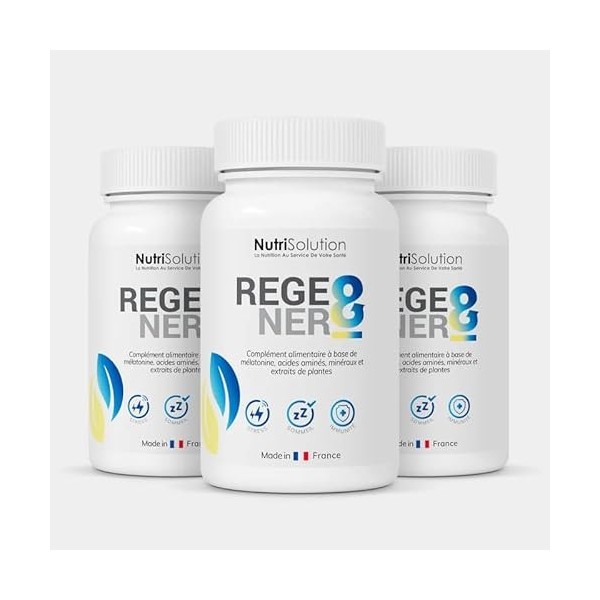 Nutrisolution - Regener8 - Complément Alimentaire Anti-Âge pour Lutter contre le Stress et Favoriser Sommeil & Immunité - Mél...