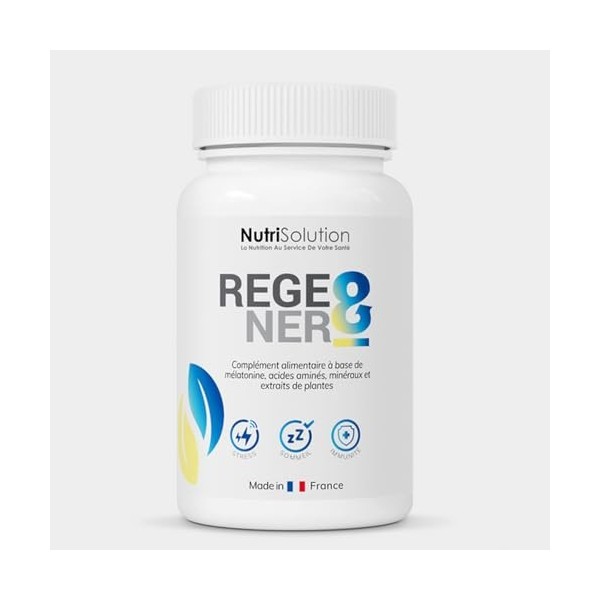 Nutrisolution - Regener8 - Complément Alimentaire Anti-Âge pour Lutter contre le Stress et Favoriser Sommeil & Immunité - Mél...