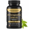 Ashwagandha KSM-66, Matière première premium, 600 mg par jour, 180 capsules cure de 3 mois , Testé en laboratoire, végan, ha