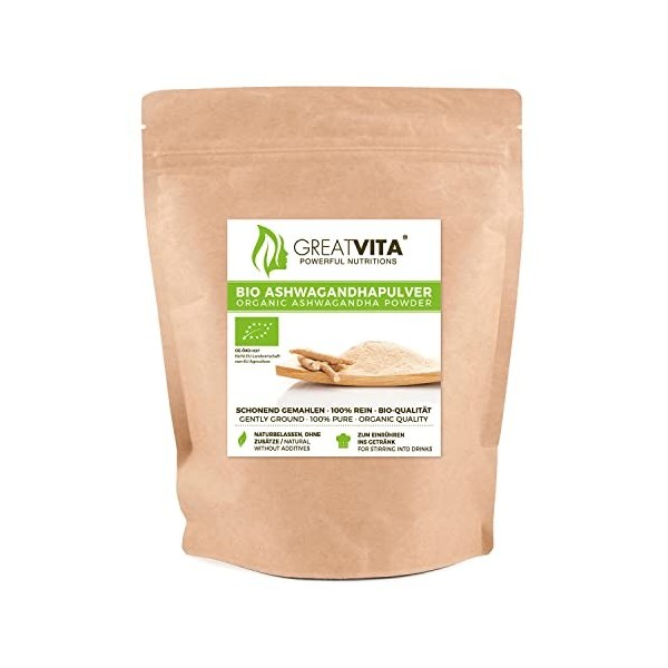MeaVita Organic Ashwagandha Powder, 400g, vegan & sans additifs