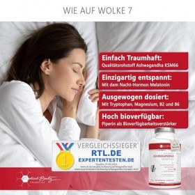 Extrait dashwagandha - 180 gélules hautement dosées avec la matière première de qualité supérieure brevetée KSM-66