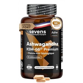 Ashwagandha KSM-66® Pure – Haute Biodisponibilité – Avec Poivre Noir – 5 % Withanolides – Soutien au Bien-être et à l’Équilib