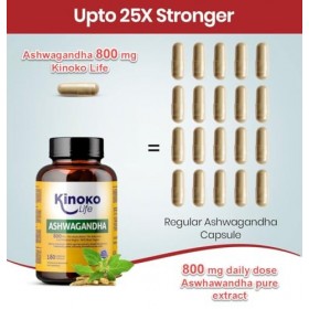 ASHWAGANDHA 800 mg – 180 Gélules | Extrait 10:1 avec Poivre Noir Pipérine | Adaptogène & Nootropique Naturel pour le Stress