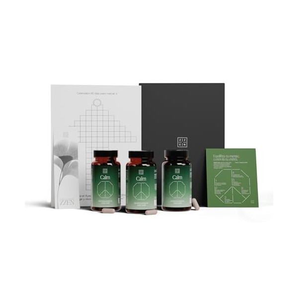 ZZEN Calm | Ashwagandha KSM-66, Extrait de Safran et Mélisse | Complément Anti Stress SuperCalm Cortisol pour Réduire Stress ...