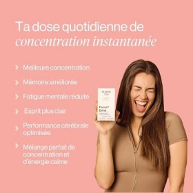 Complément alimentaire pour la concentration à base dAshwagandha, de Taurine, de Ginkgo Biloba, de Guarana, de Chicoré, Bois