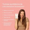 Complément alimentaire pour la concentration à base dAshwagandha, de Taurine, de Ginkgo Biloba, de Guarana, de Chicoré, Bois