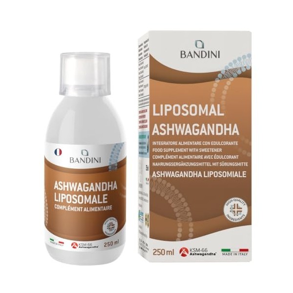 Bandini® Ashwagandha KSM-66® Liposomal Liquid 250 mg – 5% withanolides - Haute biodisponibilité & Absorption – Tonique-adapto