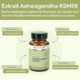 Ashwagandha BIO KSM-66® – Extrait Breveté Full Spectrum – 1200 mg – Gestion du Stress, Sommeil, Vitalité, Fertilité – Régulat