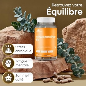 Ashwagandha BIO MOVEZEN Extra Fort – 2500 mg Extrait 5:1 Concentré en Withanolides – Complément Alimentaire Relaxation, Somme