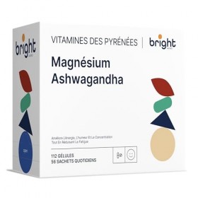 Ashwagandha avec magnésium + gestion du stress, 2 suppléments en 1 paquet pour Relaxation et équilibre mental I 28 doses quot