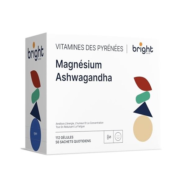 Ashwagandha avec magnésium + gestion du stress, 2 suppléments en 1 paquet pour Relaxation et équilibre mental I 28 doses quot