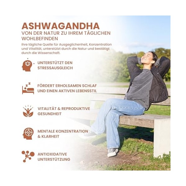 Alzuro Labs Ashwagandha | 10 000 mg équivalent 500 mg dextrait 20:1 | 120 capsules végétaliennes | Soutien au stress, à l