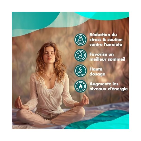 Ashwagandha High Strength PLUS | 125 mg d’extrait de racine avec 10 mg de withanolides | 180 comprimés véganes | Cure de 6 mo