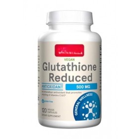 Glutathion réduit 500 mg, sans OGM, sans gluten, 120 gélules végétaliennes