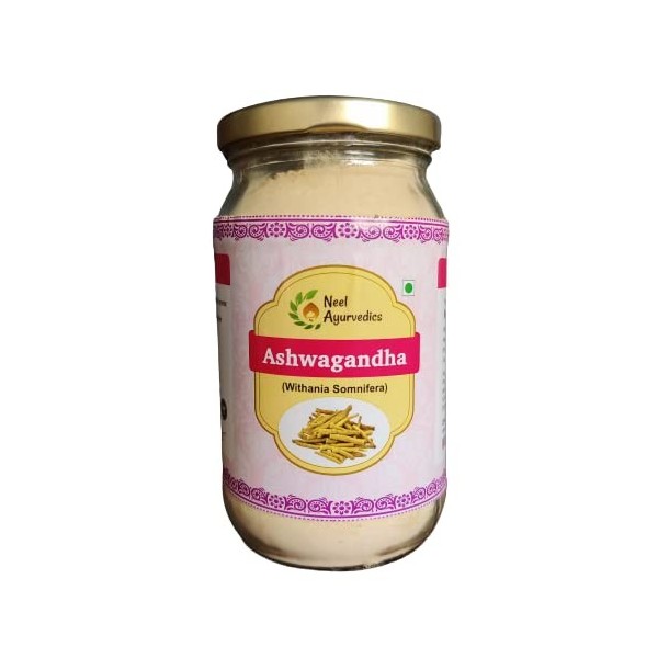 Neel Ayurvedics Poudre dAshwagandha pure – 200 g lot de 3 | pour lénergie et la vitalité