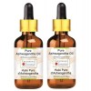 Greenwood Essential Pure Ashwagandha Oil Withania somnifera with Glass Dropper Pack of Two 100ml X 2 6.76 oz Ashwagandha
