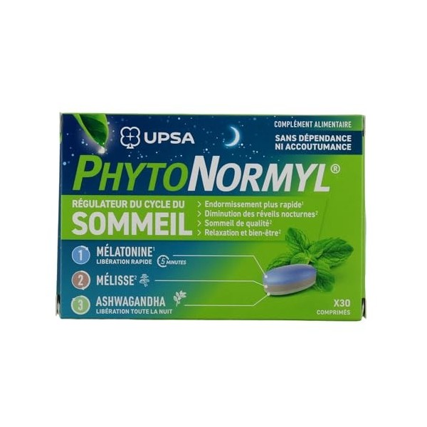 UPSA PhytoNormyl Régulateur du Cycle du Sommeil - 3 boites de 30 comprimés