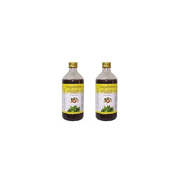 Arya Vaidya Pharmacy Lot de 2 AVP Aswagandharishtam 450ml