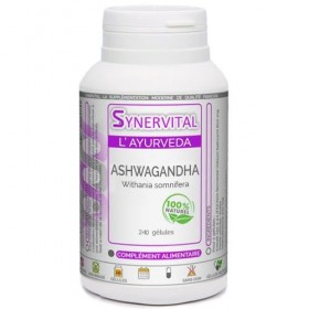 Ashwagandha Synervital 240 gélules dosées à 300 mg - Complément alimentaire - Stress, fatigue, insomnie, amélioration des per