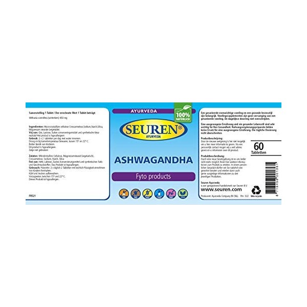 Ashwagandha Ayurveda 120 Tabletten