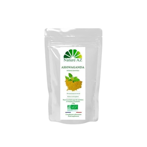 ASHWAGANDA | BIO| Withanolides | Adaptogène | Ayurveda | Stress, Sommeil, Énergie, Bien-Être | sachet poudre 150g | Fabriqué 