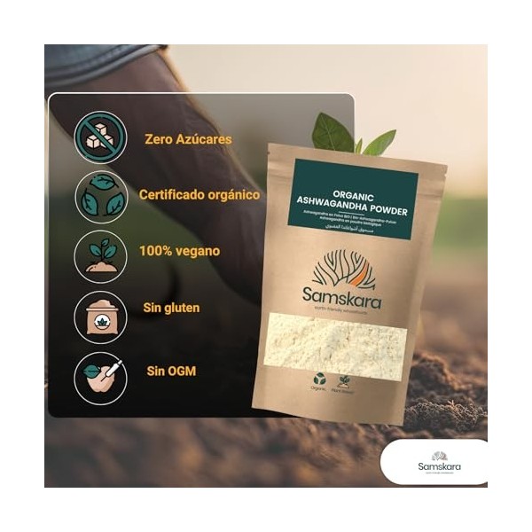 Poudre dAshwagandha | BIO biologique| Samskara food for thought 250 gr
