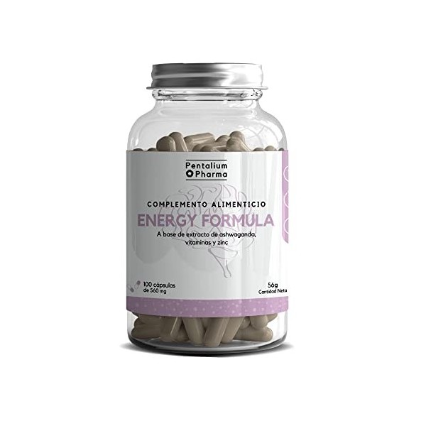 Energy Formula - Ashwagandha Capsules - 100 capsules - 25000mg - Extrait de racine de Withania somnifera L. + vitamines B pou