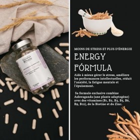 Energy Formula - Ashwagandha Capsules - 100 capsules - 25000mg - Extrait de racine de Withania somnifera L. + vitamines B pou