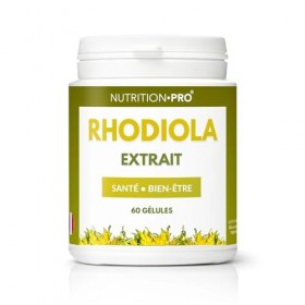 Rhodiola Rosea – 60 Gélules Végétales • Extrait Concentré 1% Salidrosides • Anti-Stress & Anti-Fatigue • Clarté Mentale, Mémo