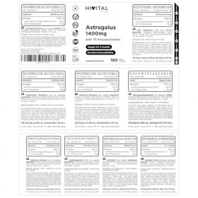 Astragale 1400 mg. 180 gélules végétaliennes pour 6 mois de traitement. Extrait naturel dAstragale avec 7% de Polysaccharide