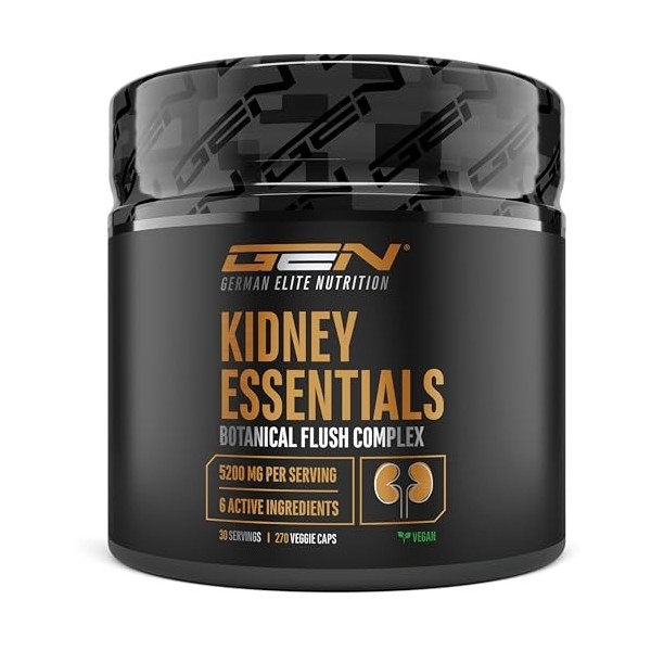 Kidney Essentials - 270 gélules - complexe Botanical Flush hautement dosé avec extraits d’astragale, d’ortie, de cerise griot