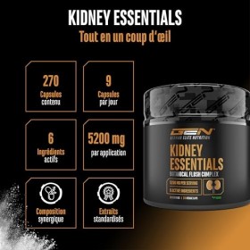 Kidney Essentials - 270 gélules - complexe Botanical Flush hautement dosé avec extraits d’astragale, d’ortie, de cerise griot