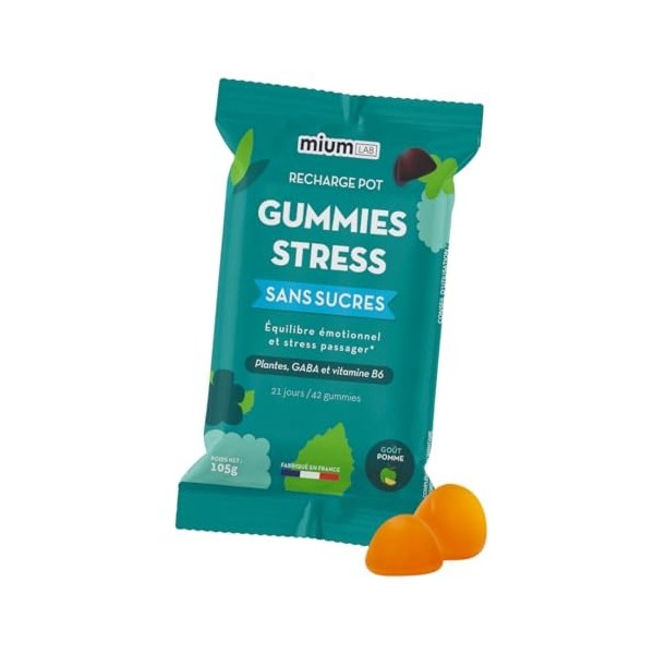 Mium Lab - Anti-Stress, Réduit la Fatigue Physique et Mentale - Équilibre nerveux - GABA + Aubépine & Rhodiola + Vitamine B6 ...